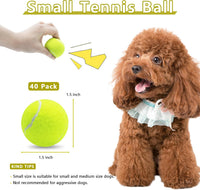 Magicorange 10 Pack Squeaky Mini Tennis Balls - 40 Pack / Yellow - image 2