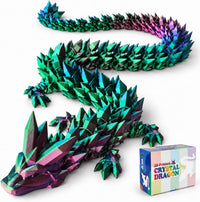 24" Large 3D Printed Dragon - Blue Purple Green / 24 inch