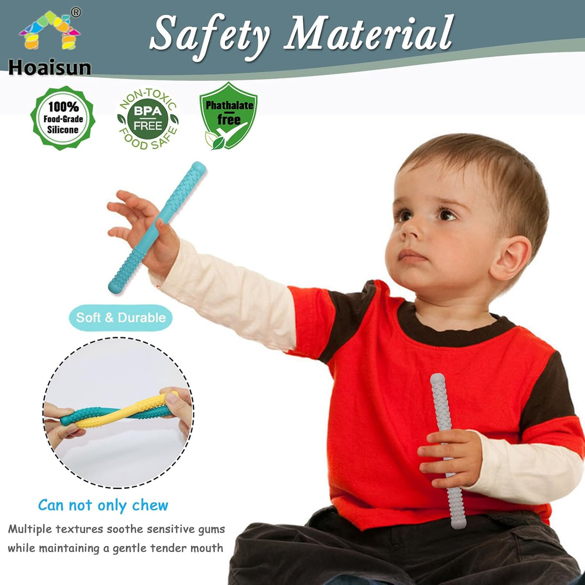 Teething Straws Sticks for Babies 6-12-18 Months - Morandi - image 3