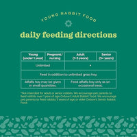 Oxbow Essentials Rabbit Food, Young Rabbit, Made with Oxbow Alfalfa Hay, Pet Food Pellets with Vitamins & Minerals, Small Animal Pet Products, Bunny Supplies, Made in USA, High Fiber, 5 lb. bag