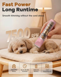 Veeconn 4 in 1 Dog Clippers Grooming Kit with Paw Hair Trimmer - Pink - image 4