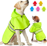 Weesiber reflective waterproof dog raincoat with adjustable neck and belly straps