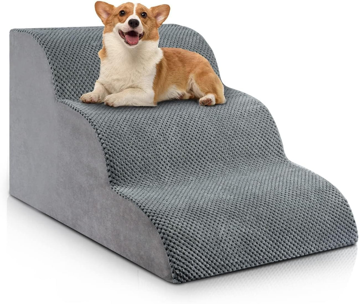 3-Step Dog Stairs for Small Dogs, Dog Ramp for Bed 15.7" H – Essentials for Dogs