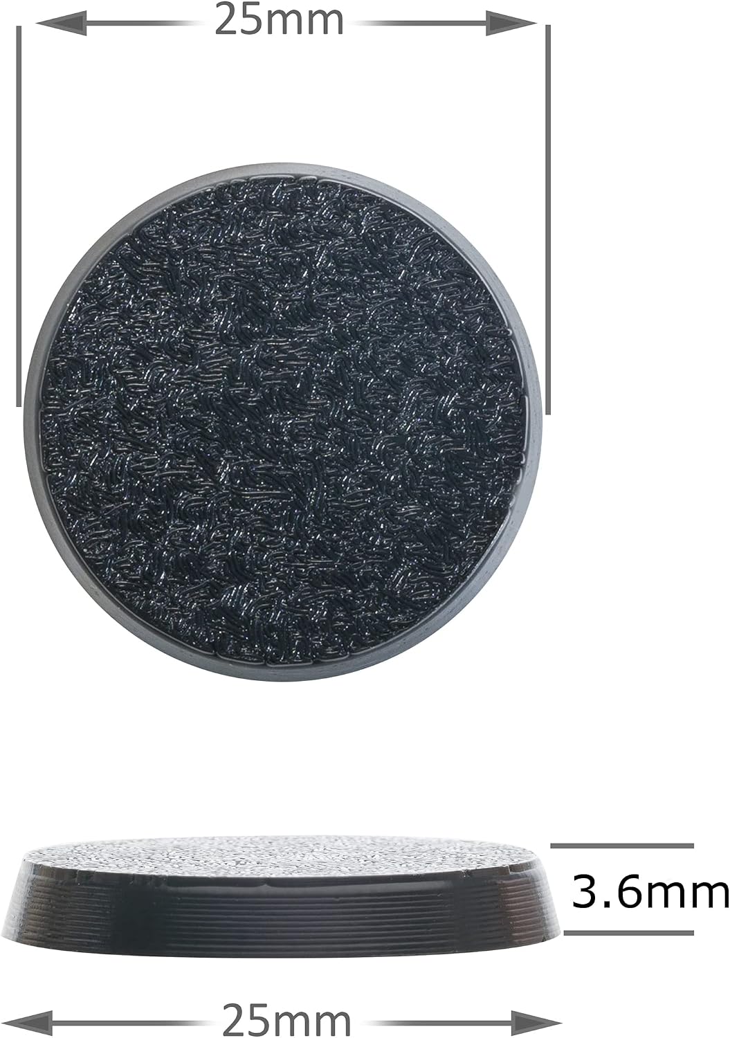 EasyPegs 25mm textured plastic round bases for miniatures, 120 count - view 3