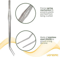 2 Pcs 15 Inch Tweezers, Heavy Duty Reptile Feeding Tongs, Aquarium Tongs, Reptile Tweezers Feeding, Reptile Tongs, Straight and Curved Long Tweezers for Aquarium and Terrarium