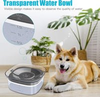 UPSKY 4L Dog Water Bowl No Spill Large Capacity Slow Drinking Water - 2 L / Gray - image 4