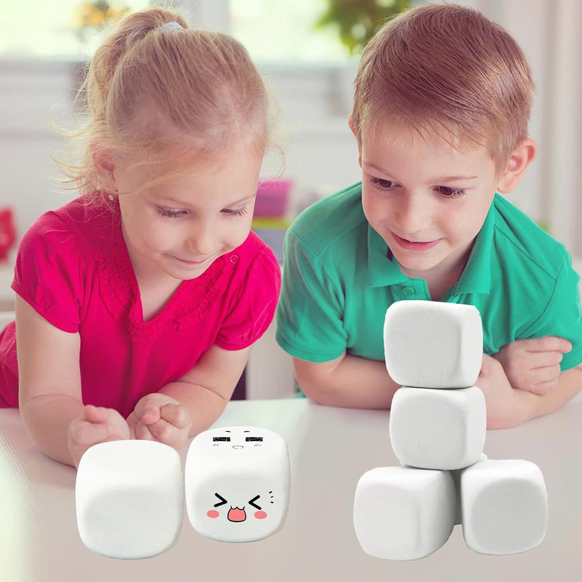 QIDIWIN 12 blank white EVA foam dice for kids to paint and decorate - view 11