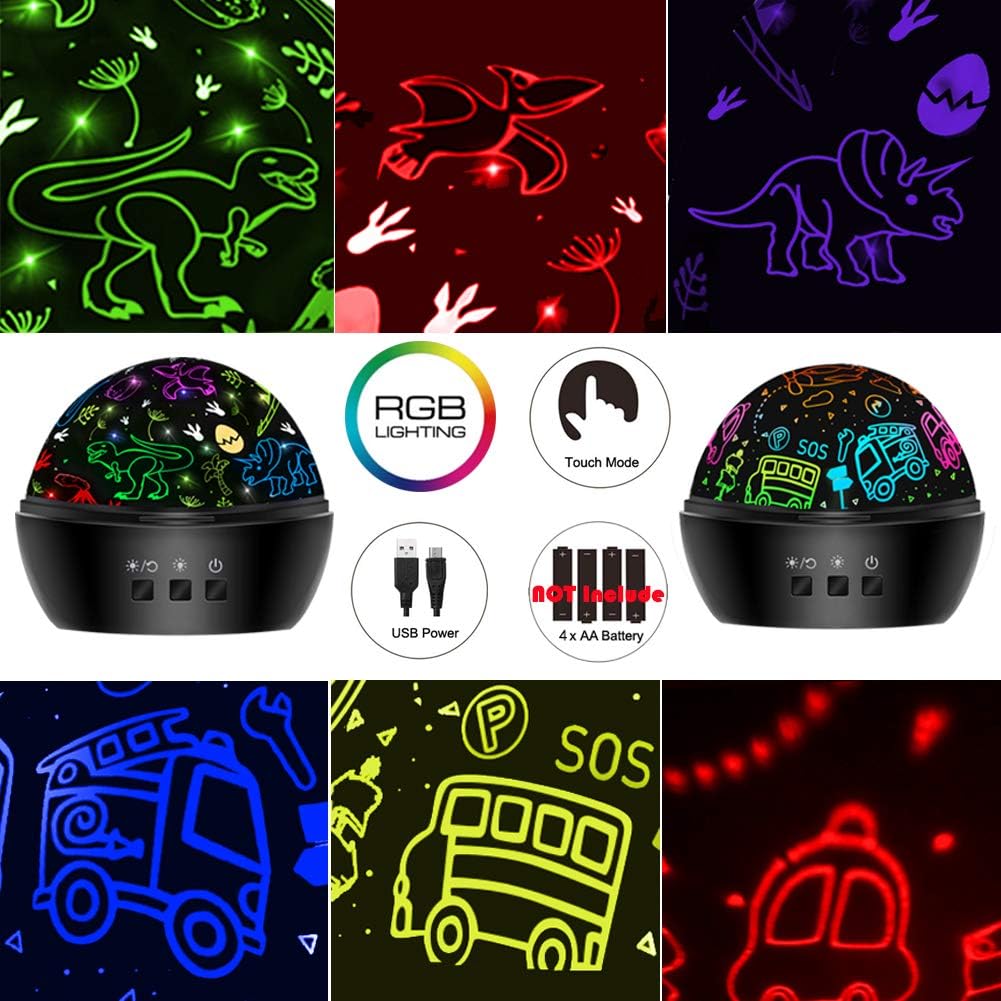 Dinosaur Night Light Toys for 3-8 Year Old Boys - Black - image 2