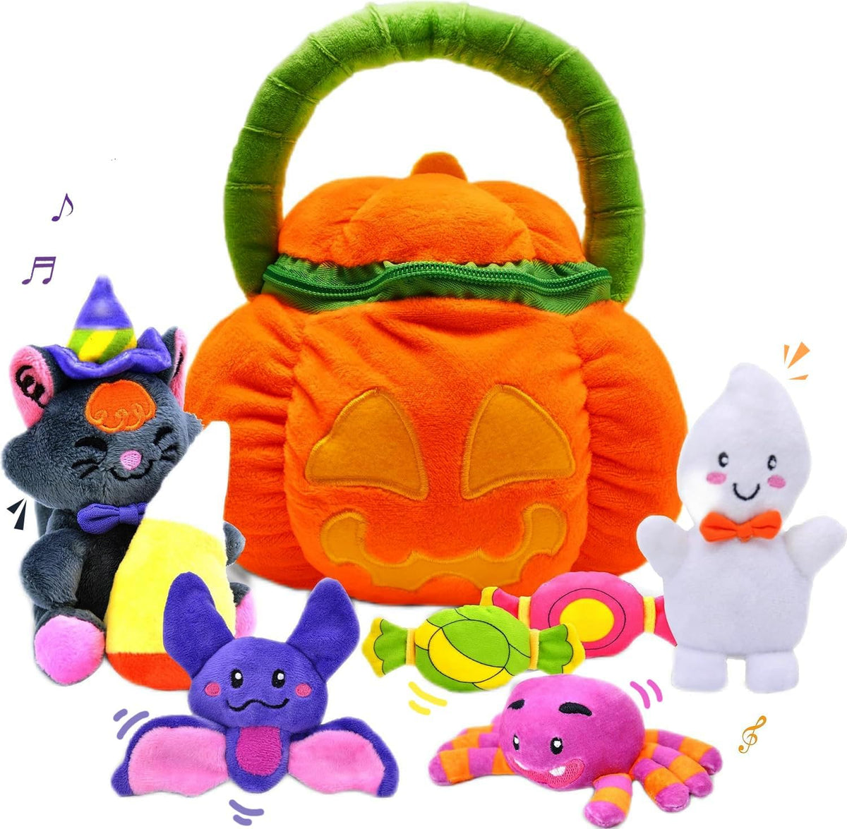 JOYIN baby pumpkin Halloween playset with play pieces and a pumpkin basket - view 3