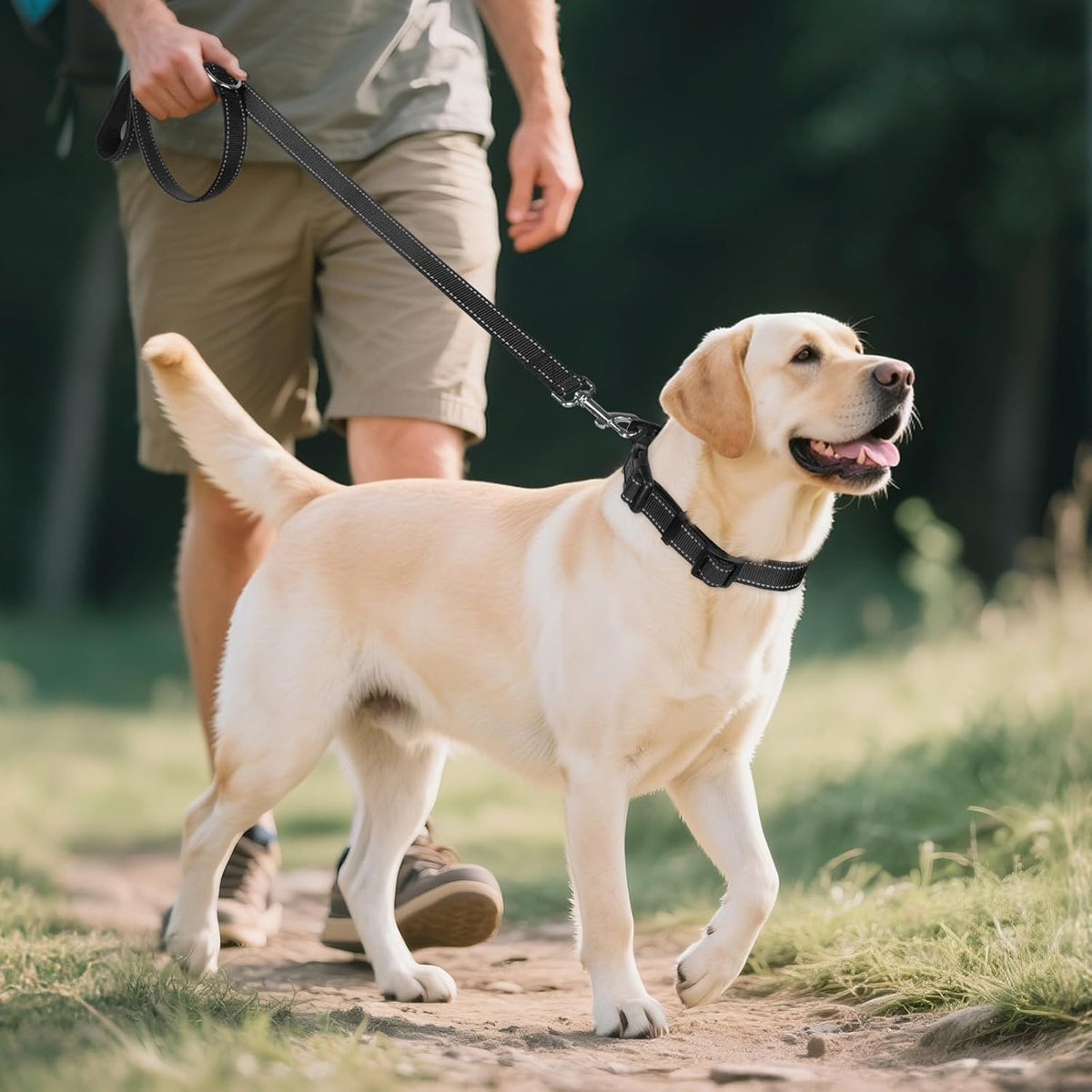 Joytale Reflective Dog Collar, Adjustable Neoprene Padded - X-Large (Pack of 1) / Black - image 3