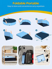 VISTOP Extra Large Foldable Dog Pool XXL - 6XL- 107" x 16" / Blue - image 2