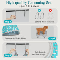 Supet Dog Grooming Hammock for Nail Trimming - S( Max 30 Lb:Leg space: 5.2"-12.2") / Coral Blue - image 4