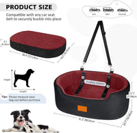 Dog Car Seat for Medium Dogs Up to 50 lbs - Black/Red - image 4