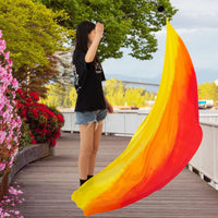 Jenaai silk veil poi set of 4 with black balls and adjustable chains in bright colors - view 9