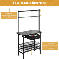 Dog Grooming Table with Drawers and Mesh Tray - Black / Medium,1‑Drawer - image 4