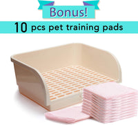 CalPalmy X-Large Rabbit Litter Box with 10PCS Bonus Pads, Drawer - X-Large (10pcs Pee Pads) / Cream (Steady Bottom) - image 2