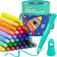 JUPITEARTH 12 Colors Twist Crayons for Toddlers 1-3, Non-Toxic - 36 Colors