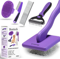 Dog Slicker Brush for Dogs Grooming Kit 5PCS Long Haired Doodles – Essentials for Dogs - Purple