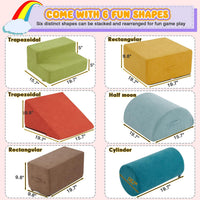 jela 6-piece soft foam climbing blocks for toddlers in brown - view 15