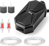 hygger Aquarium Air Pump, Ultra Quiet Oxygen Aerator with Air Stone Airline Tubing Check Valve - Medium