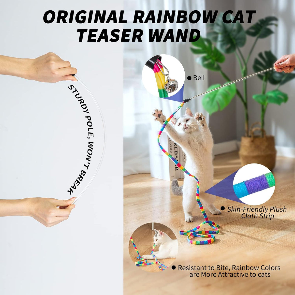 FYNIGO Interactive Cat Wand Toys for Indoor Cats - 14 Pack Cat Wand Set - image 4