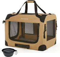 Extra Large Cat Carrier Soft Sided - Khaki / without curtain