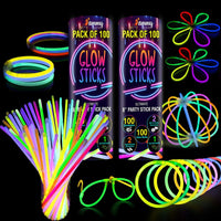 Ammy Glow Sticks Bulk Party Pack-100 Pack Glow Sticks - 200 Pack