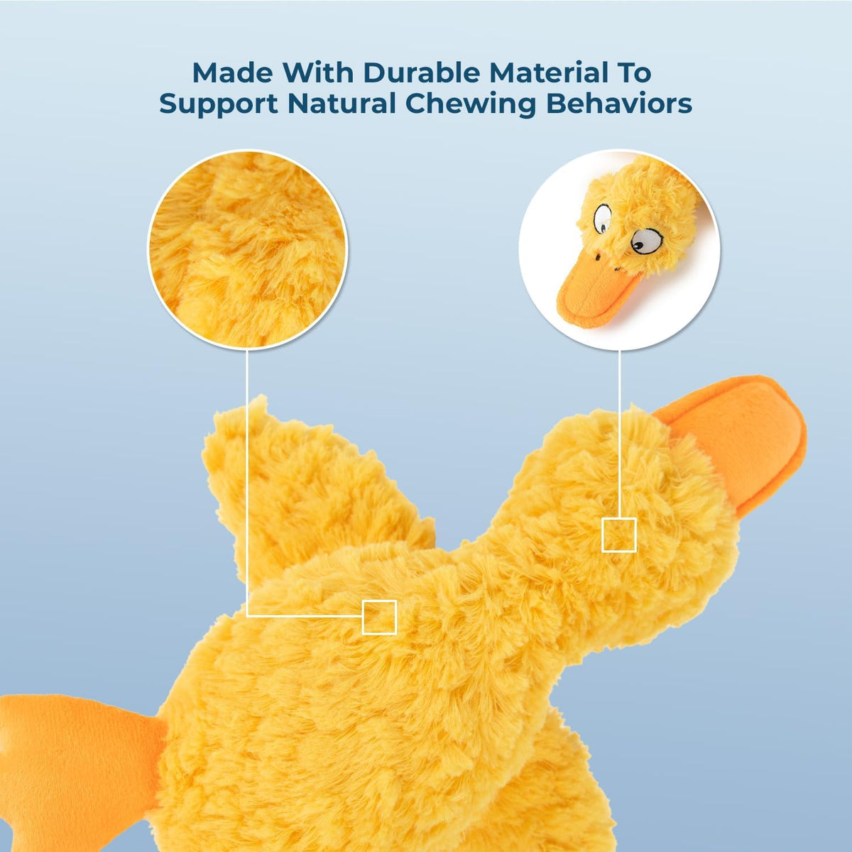 Best Pet Supplies Bunny Buddy Squeaky Plush Dog Toy, Beige - Ducky Doodle (Yellow) / Small - image 4