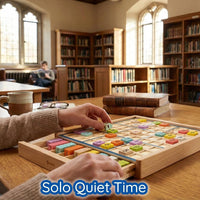 BOHS wooden color sudoku board game with multicolored number tiles, drawer and puzzle book - view 4