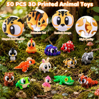JOICEE 24Pcs 3D Printed Dinosaur Animals Mini Dinosaur Toys – Fun for Kids & Family - Orange - image 4