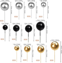 ZHUOWEISM ball cake toppers, 24 mini balloon picks in blue, gold and white - view 17
