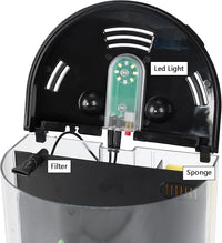 AQUANEAT Fish Tank, 1.2 Gallon Aquarium, Small Betta Fish Tank Starter Kit with LED Light and Water Filter Pump, Round