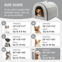 Jiupety 2 in 1 Dog House Indoor, Comfy Cave Bed Covered Dog Bed, Portable House for Large Dogs, 3XL(39"×32"×28"), Up to 90 Lb, Grey