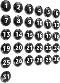 Tellegloww 1-31 magnetic calendar numbers in dark rainbow glass - view 9