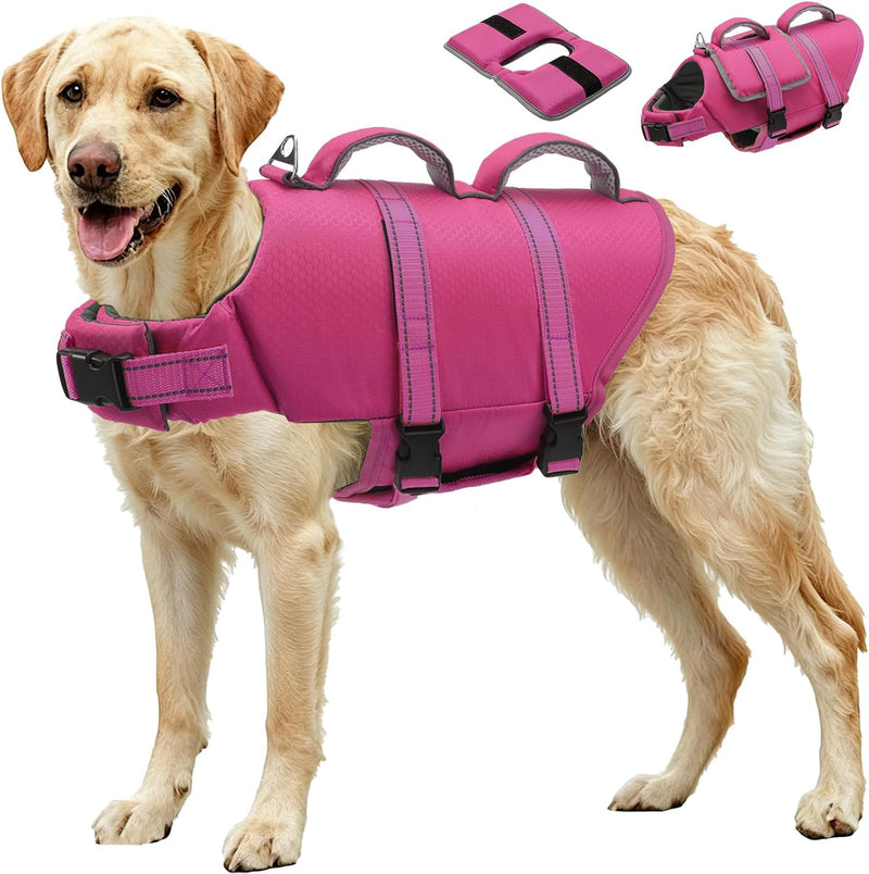 EMUST Dog Life Vest for Swimming - Medium / Rose Pink