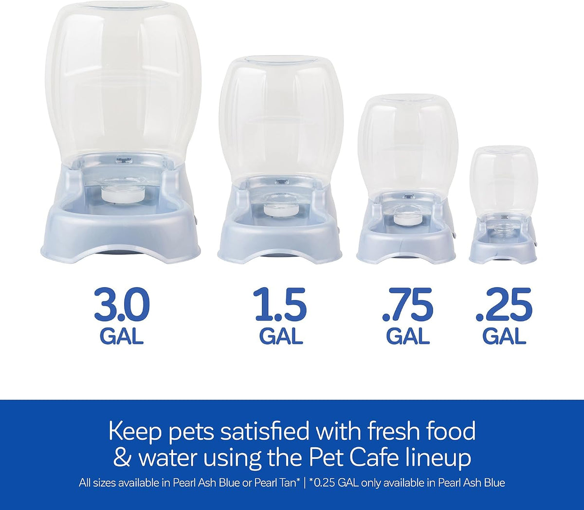 Petmate Pet Cafe Gravity Water Dispenser - Pearl Ash Blue / 0.25 GAL - image 3