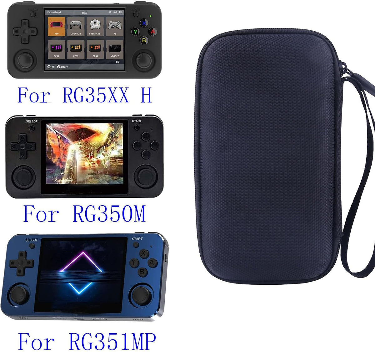 WERJIA black hard EVA carrying case for Retroid Pocket 4 and Trimui Smart Pro - view 3