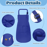ZLEVEAYN 30 pack of black kids painting aprons with two front pockets - view 10