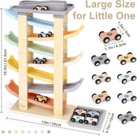 Joyreal Montessori Toddler Toys for 1 2 3 Year Old Wooden Car Ramp - 7 Levels - image 3