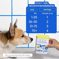 Native Pet The Daily Dog Supplement (30 Scoops) & Salmon Oil for Dogs & Cats (8 Oz) - 11 in 1 Multivitamin & Pure Omega-3 Fish Oil Supplement for Skin & Coat, Joint, Heart Health & Anti-Inflammatory