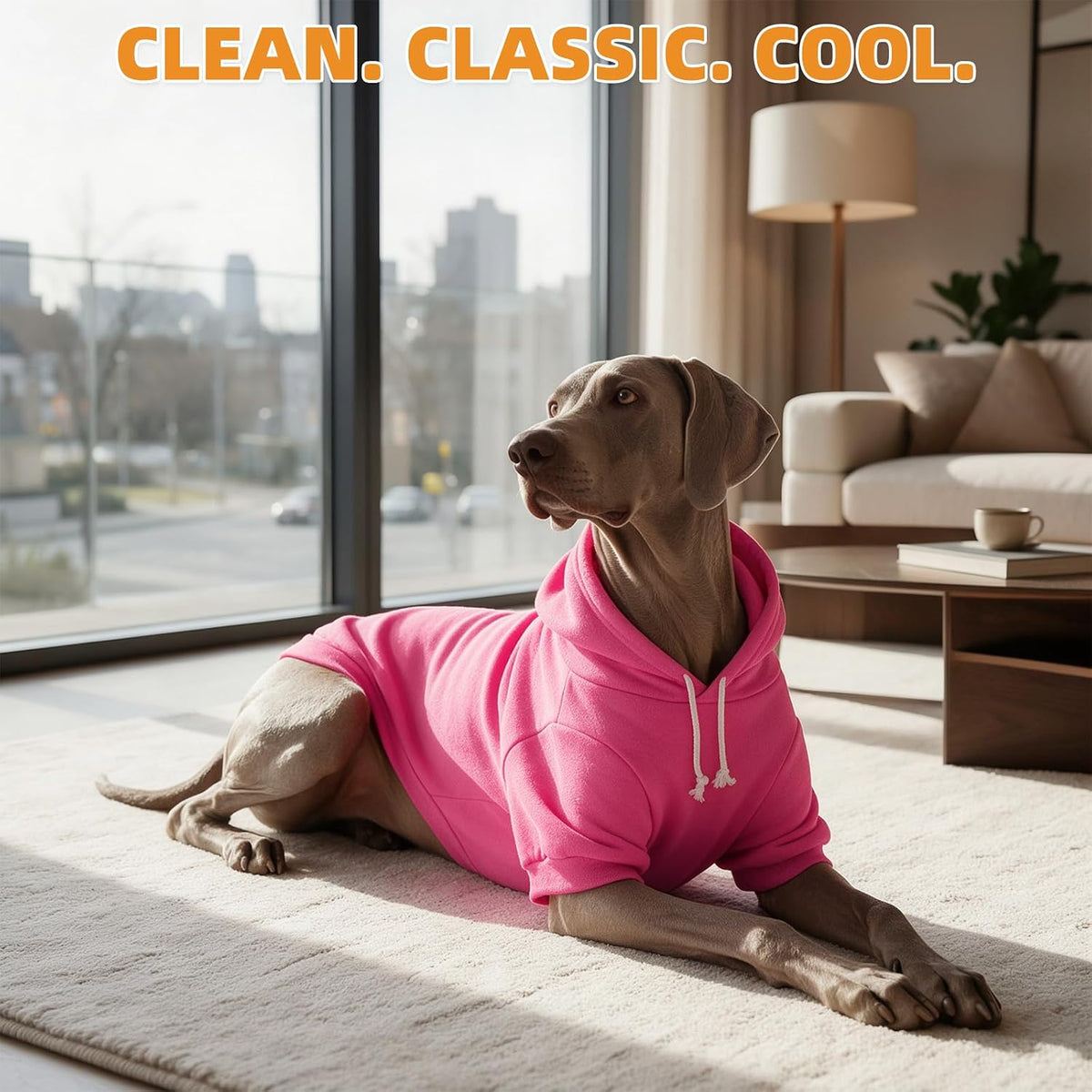 Dog Hoodie for Large Medium Small Dogs - Deep Pink / Small/Medium - image 3