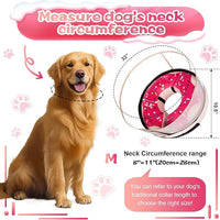 Inflatable Dog Cone Collar with Detachable Enhanced Anti-Licking Shield, Soft Neck Donut Collar for Dogs After Surgery, Adjustable Dog Cone Alternative for Large Medium Small Dogs & Cats