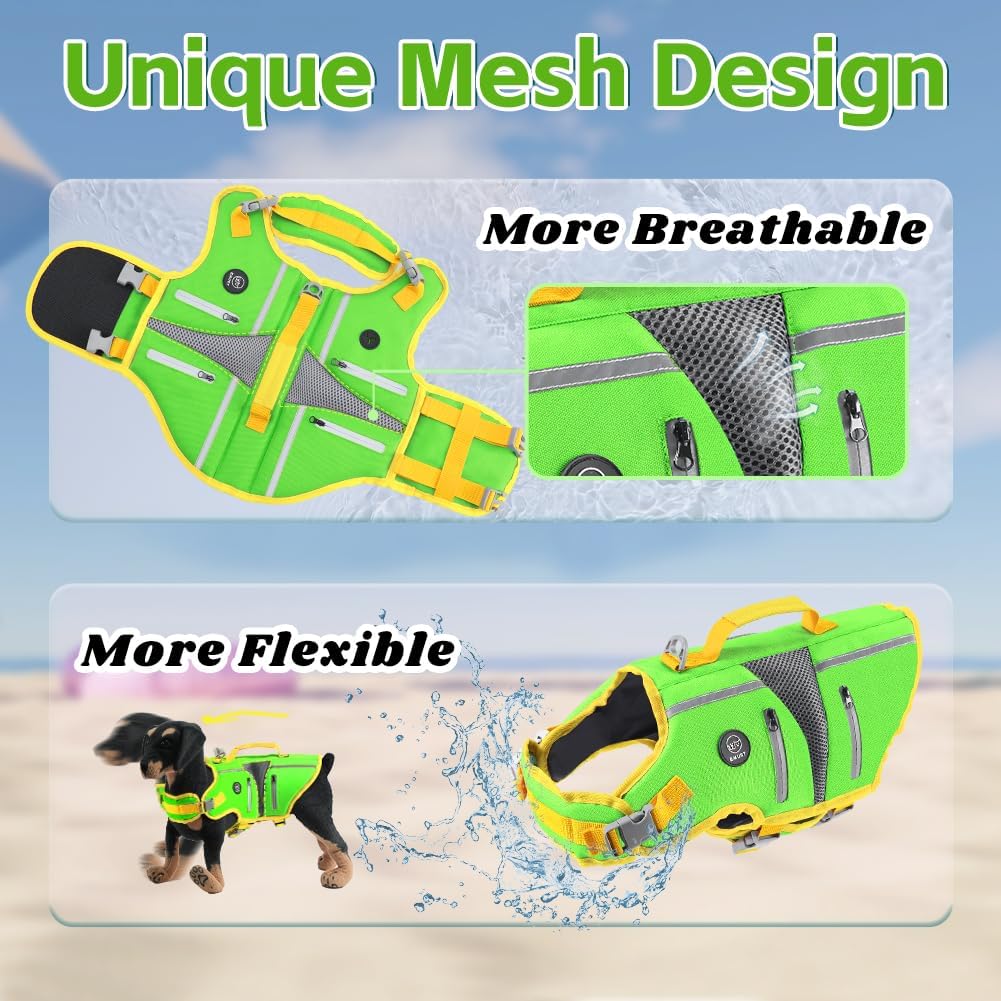 EMUST Dog Life Vest for Swimming - Extra Large / New Green - image 2