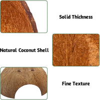 PINVNBY 2 PCS Natural Coconut Reptile Hideouts Lizard Coco Hut Hermit - Smooth Surface / 2 PCS - image 3