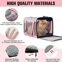 Large Cat Carrier Dog Carriers Soft for Small Medium Cats Puppies Up - Pink - image 2