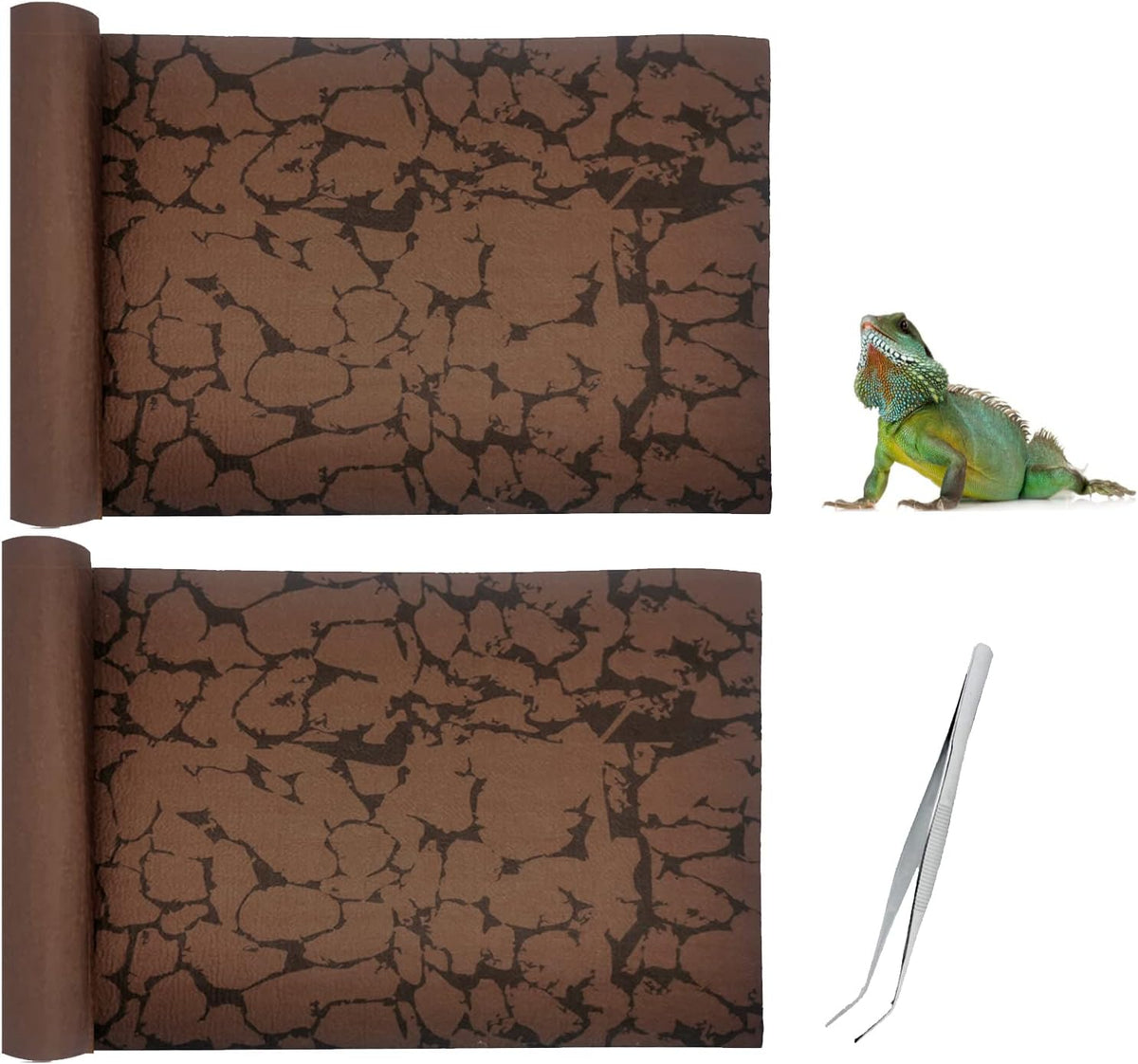 2 PCS Reptile Carpet Sand Mat Pet Terrarium Liner Lizard Bedding Mat - M:15.7"x23.6"(2Pcs)