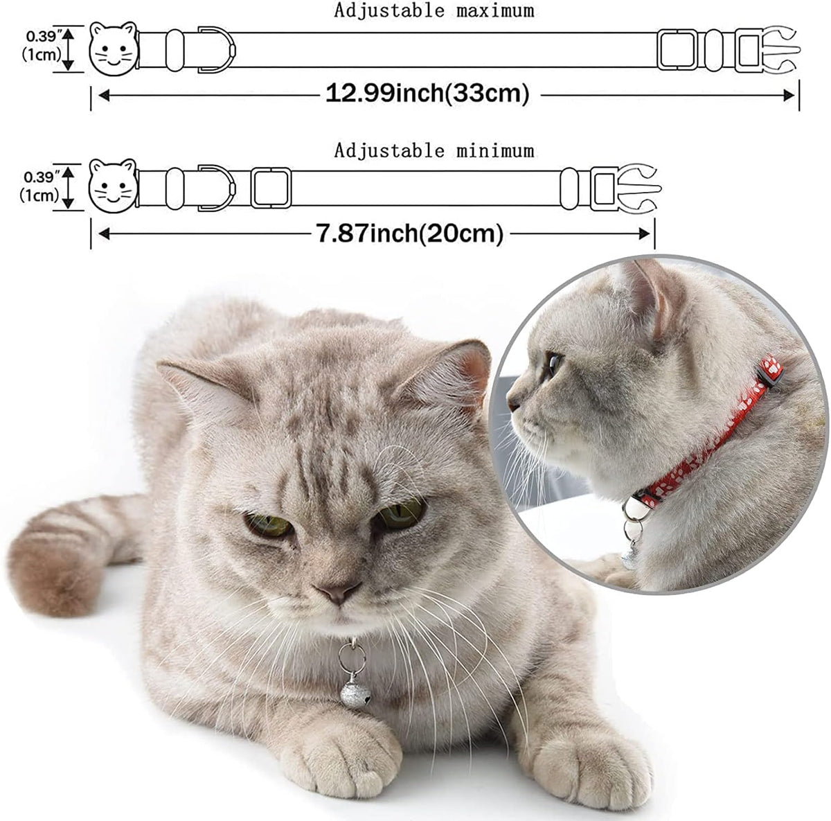 18Pcs Puppy Collars for Litter, Reflective Cat Collar - footprint / Breakaway - image 4