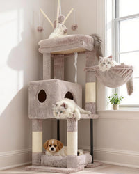 Heybly Cat Tree, 45.3" Cat Tower for Indoor Cats with Large Perch HCT202SG – Essentials for Cats - 45.3 inch / Muchroom