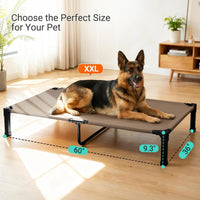 Elevated Outdoor Dog Bed, Raised Dog Bed with Steel Framed 42in – Essentials for Dogs - Brown / 60"L x 36"W x 9.4"H - image 2
