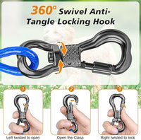 Tresbro 10 FT Dog Tie Out Cable with Spring, Shock Absorbing Tether Chains for Outside Aavilable in 10/15/20/25/30/40/50/70/100/120 FT, Heavy Duty Leads for Yard for Medium & Large Dogs Up to 500 LBS